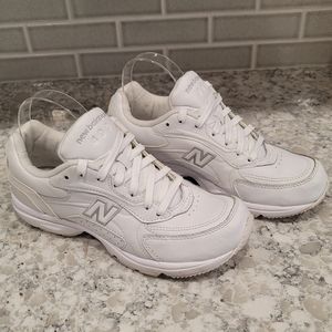 Women's New Balance 400 Athletic Walking Cycling Shoes White Leather Sz: 8.5